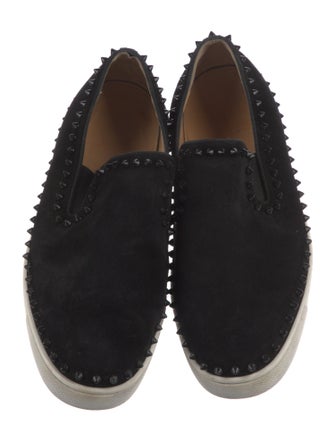 Christian Louboutin Spike Accents Suede Sneakers
