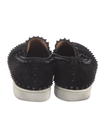 Christian Louboutin Spike Accents Suede Sneakers