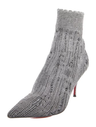 Christian Louboutin Glitter Accents Sock Boots