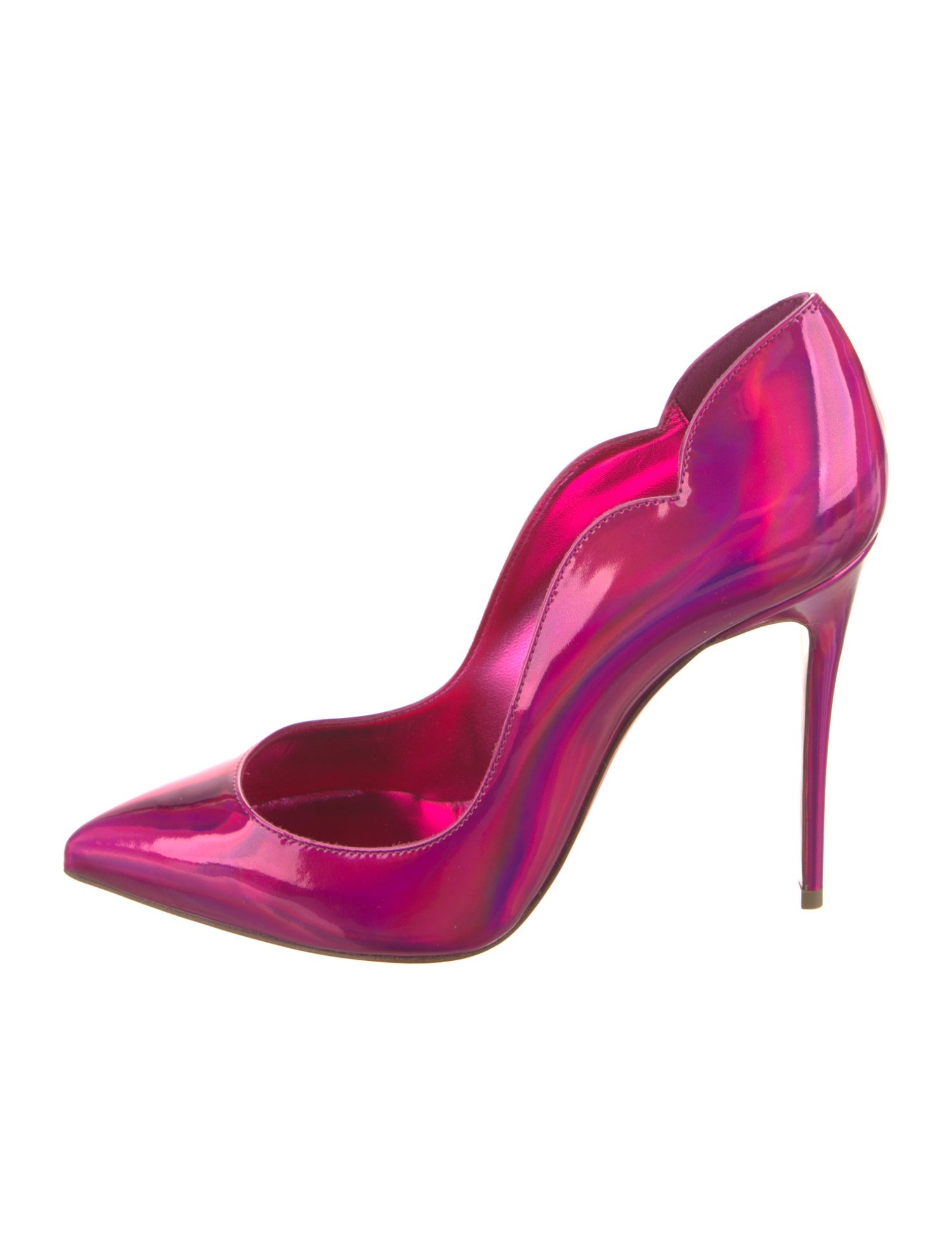 Christian Louboutin Patent Leather Scalloped Accent Pumps