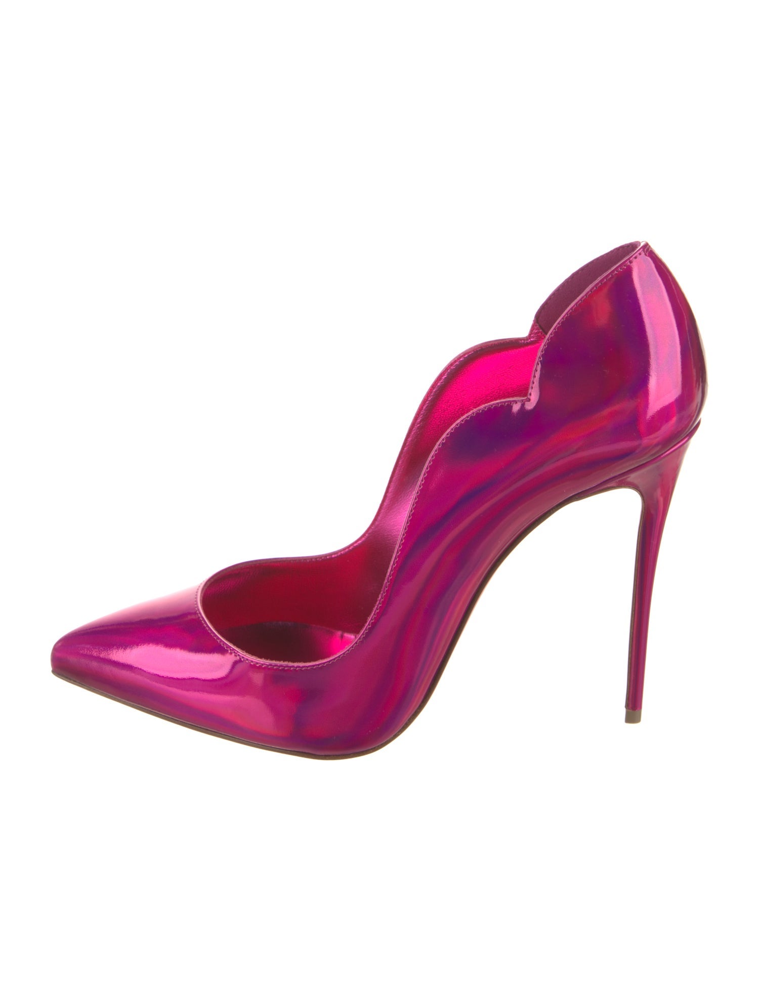 Christian Louboutin Patent Leather Scalloped Accent D'Orsay Pumps
