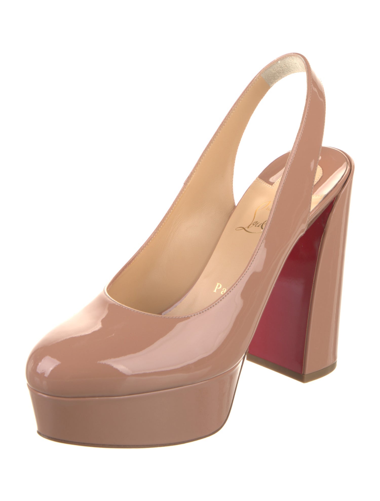 Christian Louboutin Patent Leather Slingback Pumps