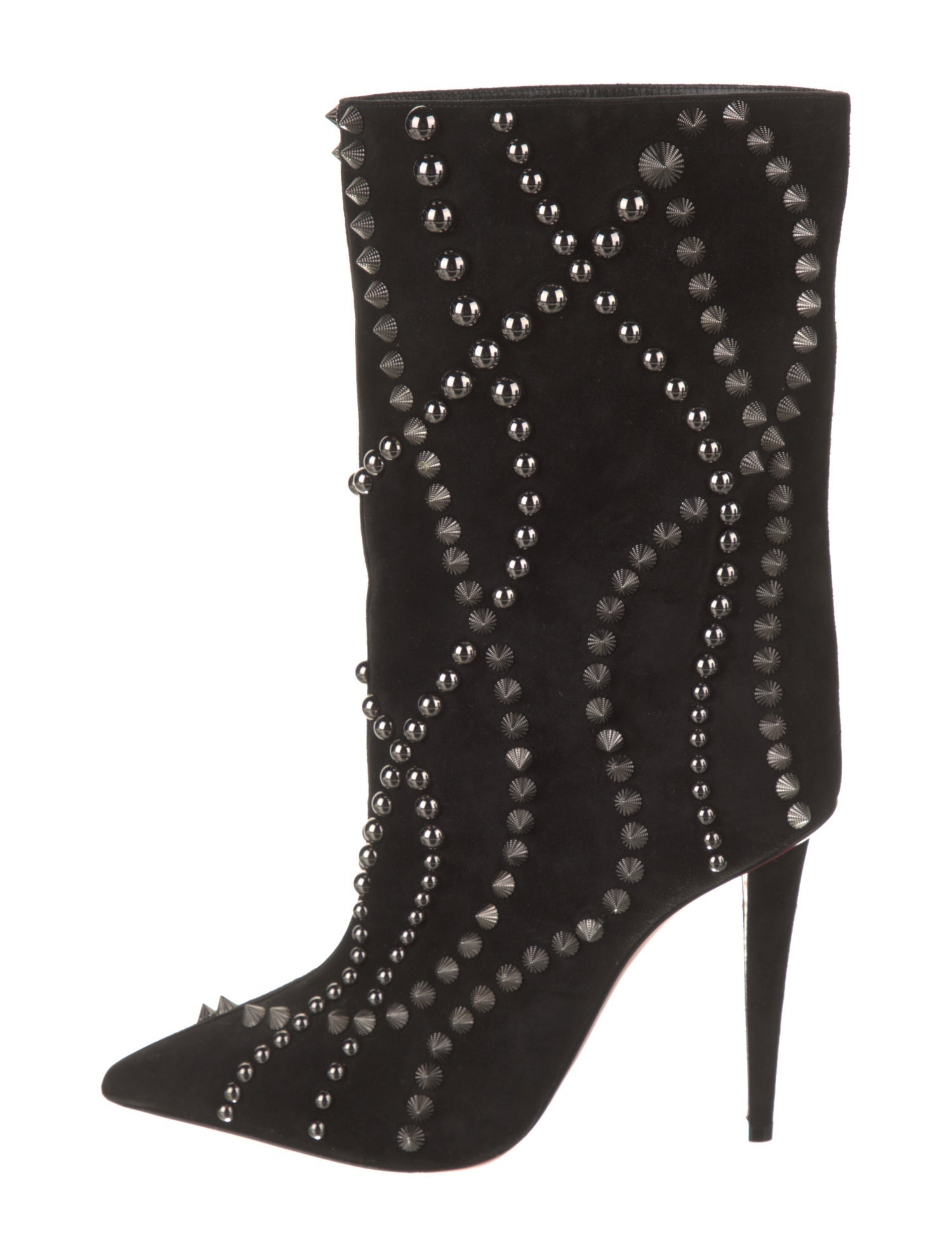 Christian Louboutin Spike Accents Suede Boots