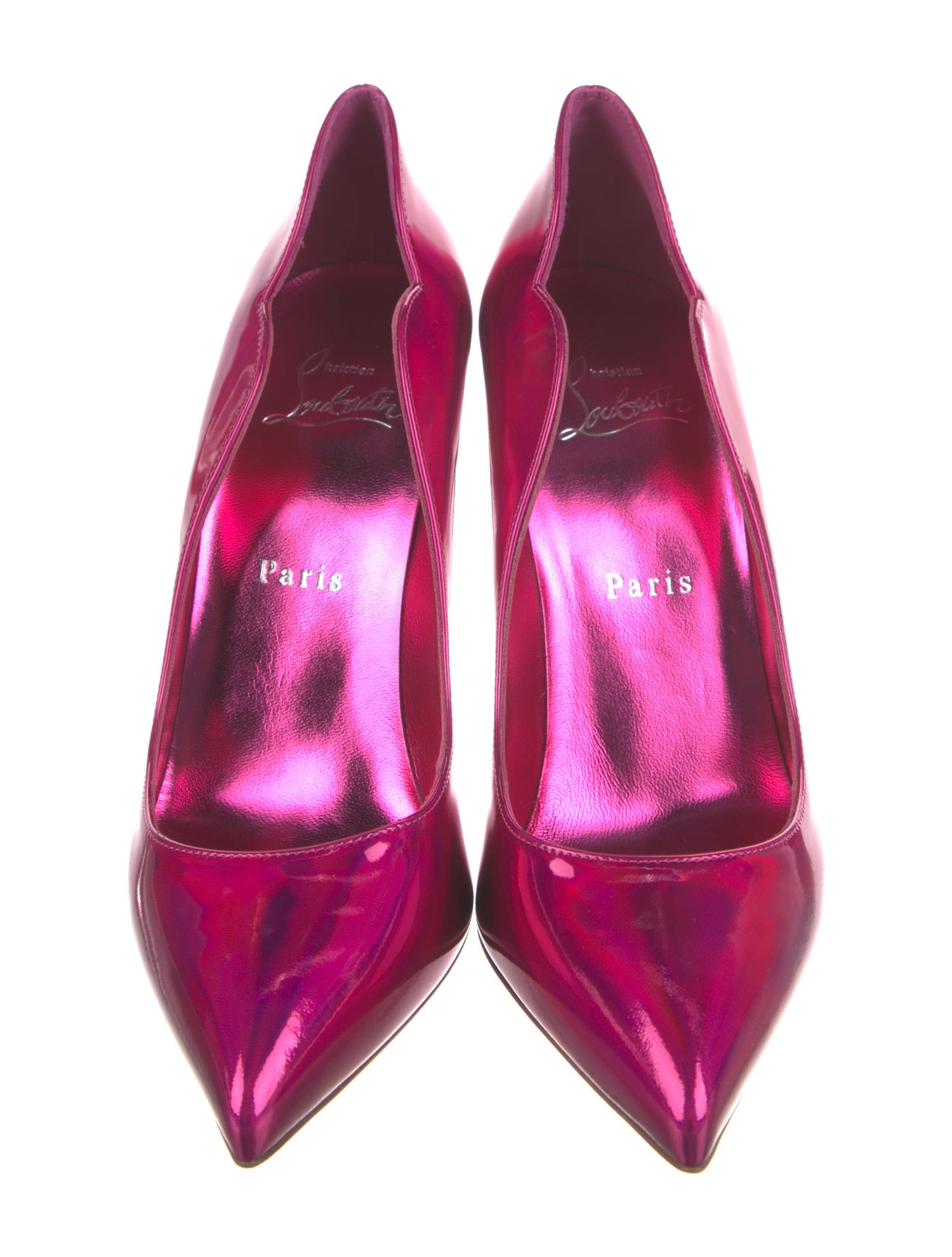 Christian Louboutin Patent Leather Scalloped Accent Pumps