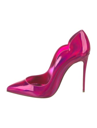 Christian Louboutin Patent Leather Scalloped Accent Pumps