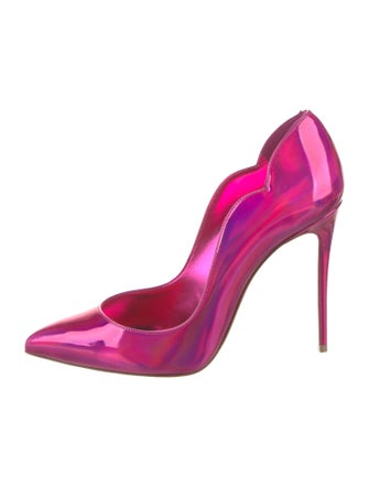 Christian Louboutin Patent Leather Scalloped Accent D'Orsay Pumps