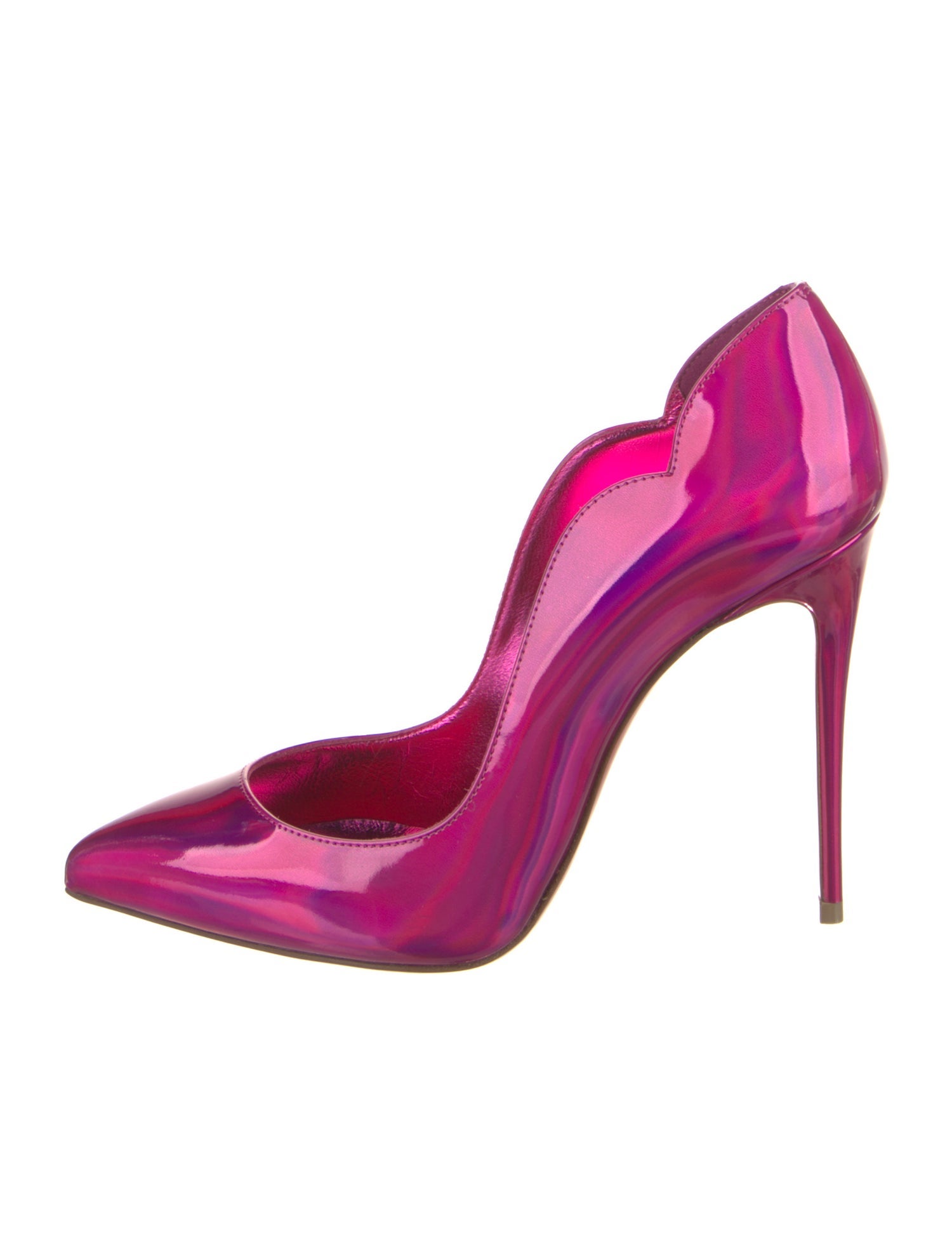 Christian Louboutin Patent Leather Scalloped Accent Pumps