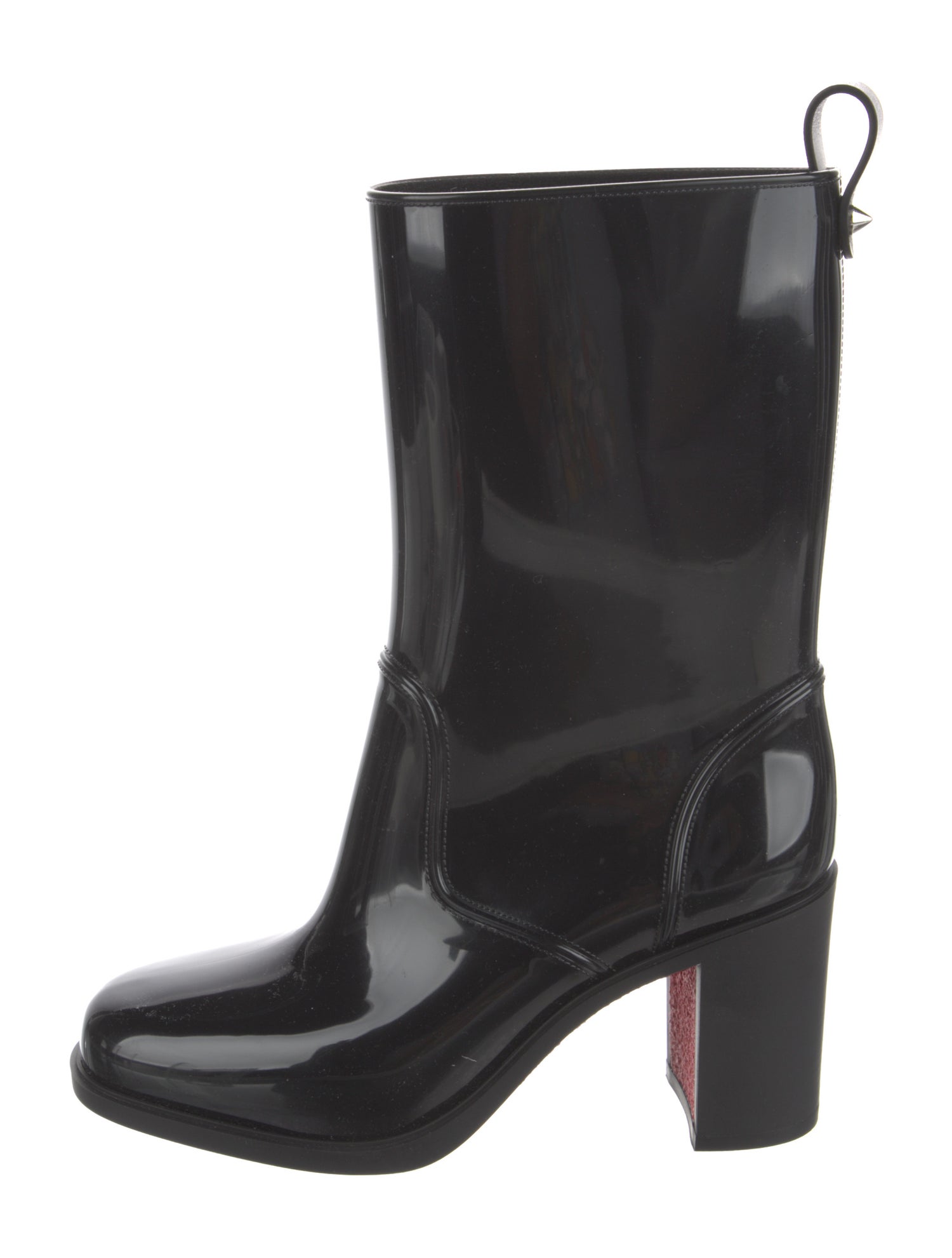 Christian Louboutin PVC Studded Accents Rain Boots
