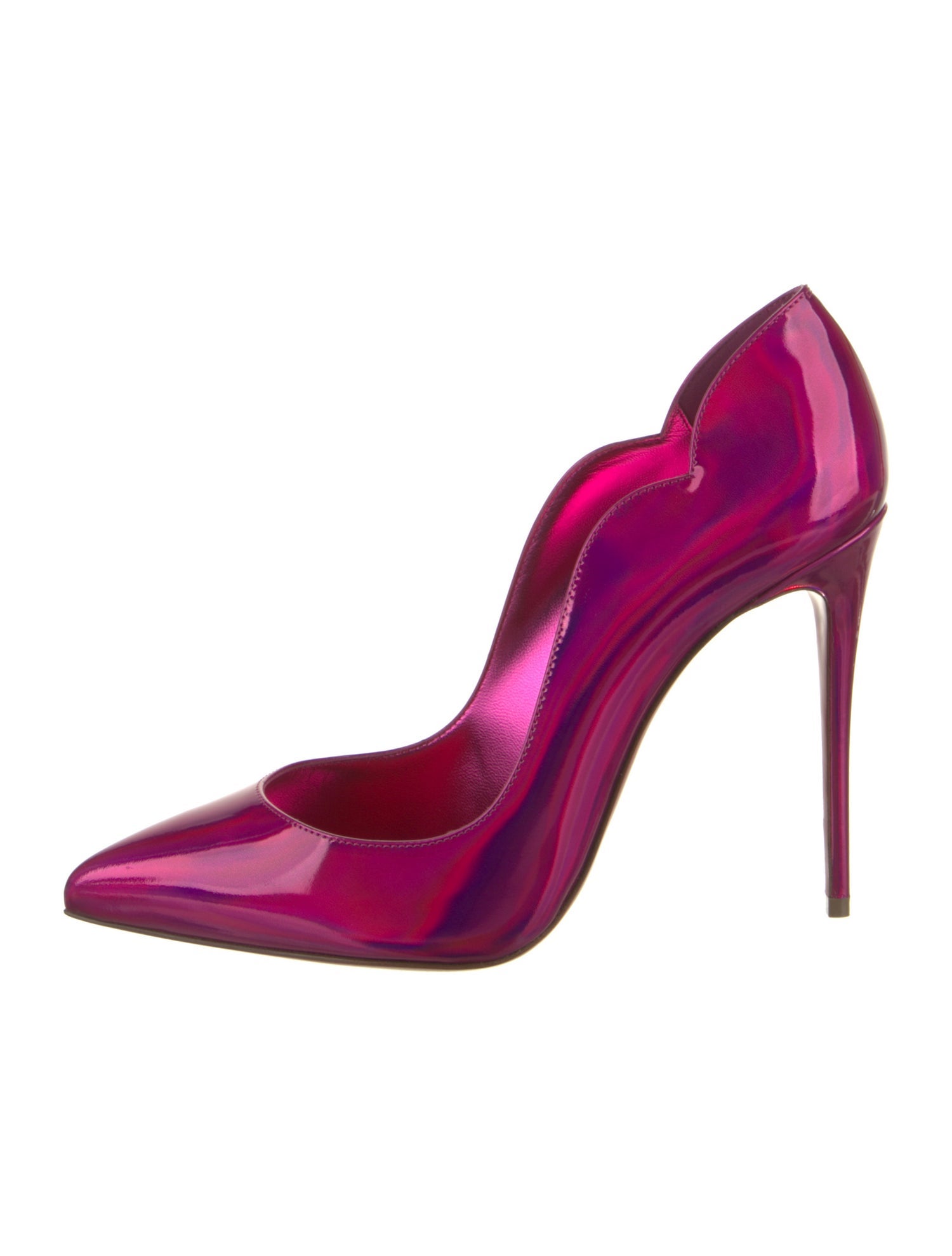 Christian Louboutin Patent Leather Scalloped Accent Pumps