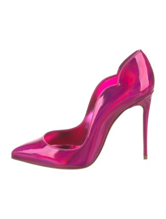 Christian Louboutin Patent Leather Scalloped Accent D'Orsay Pumps