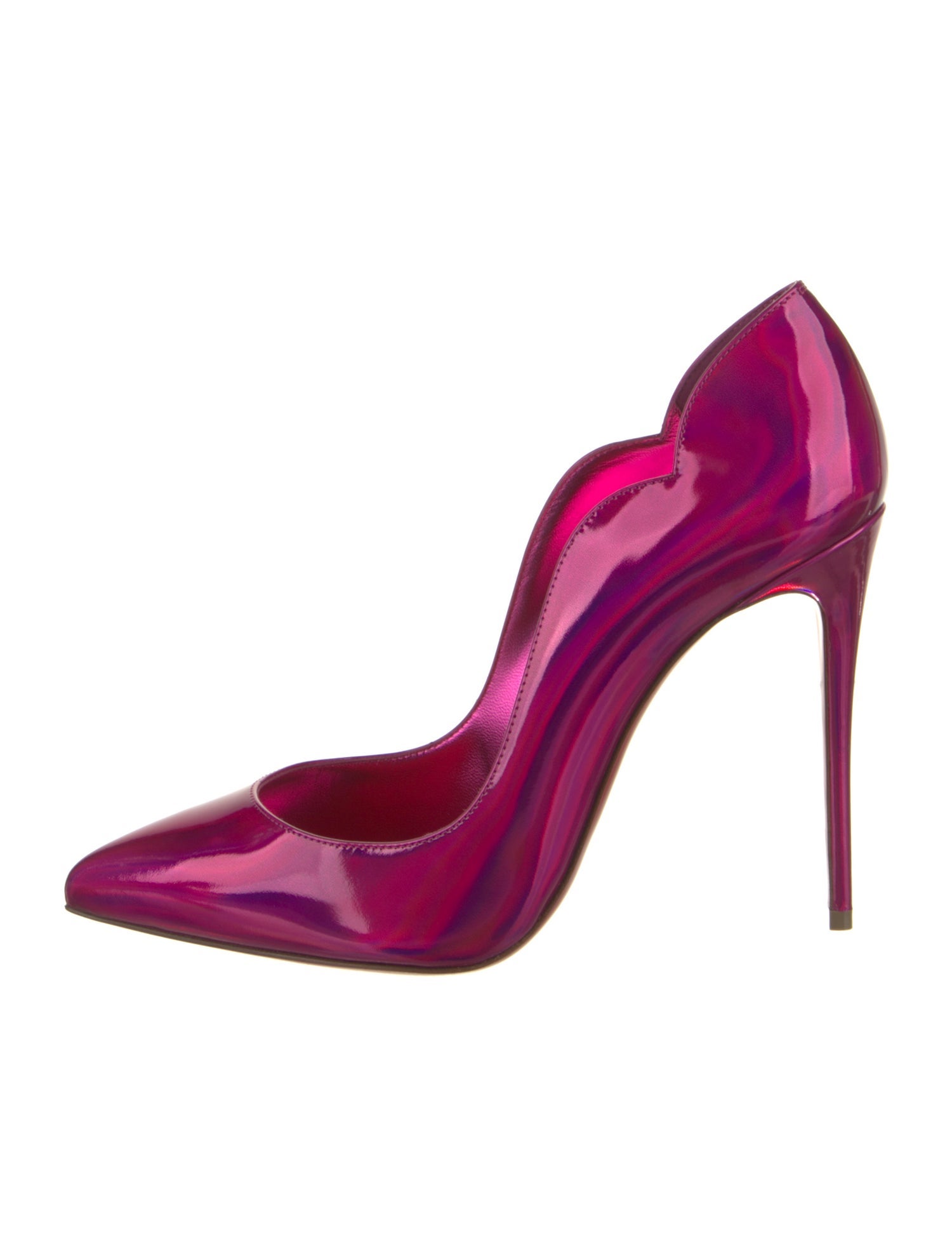 Christian Louboutin Patent Leather Scalloped Accent Pumps