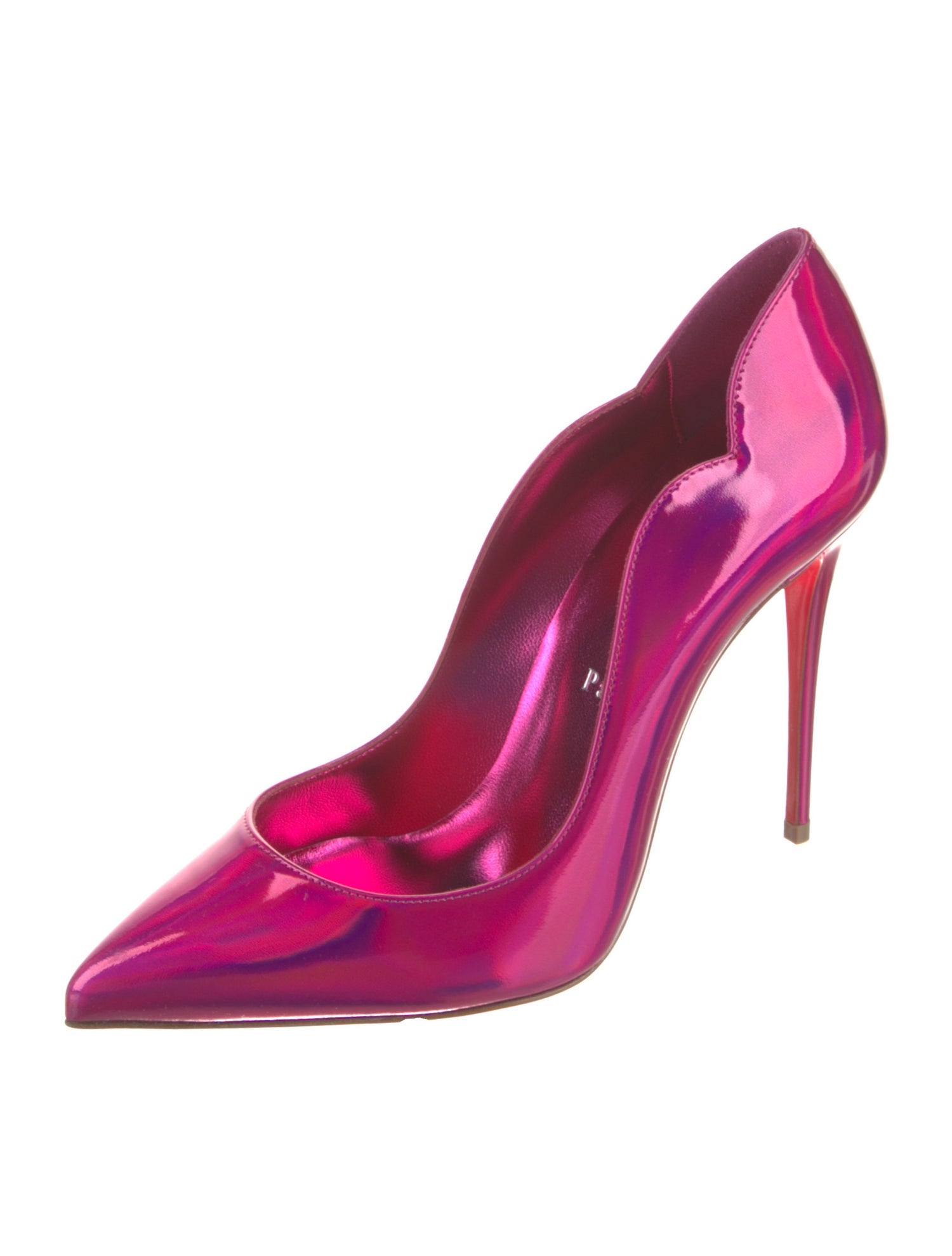 Christian Louboutin Patent Leather Scalloped Accent D'Orsay Pumps