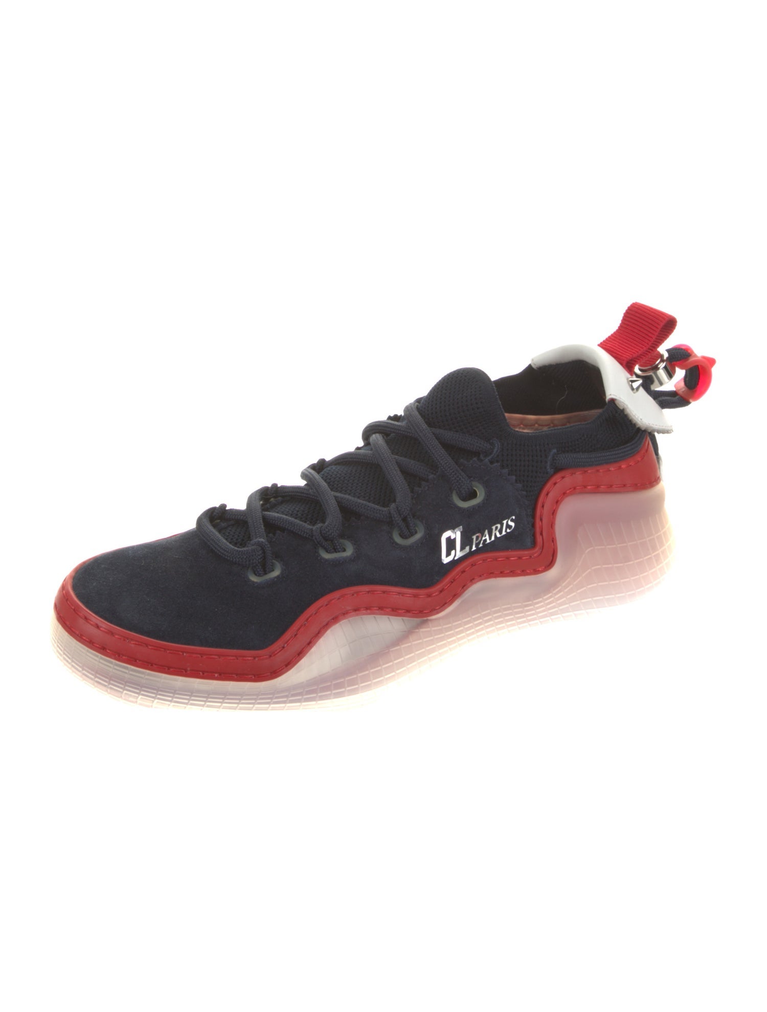 Christian Louboutin Suede Colorblock Pattern Sneakers
