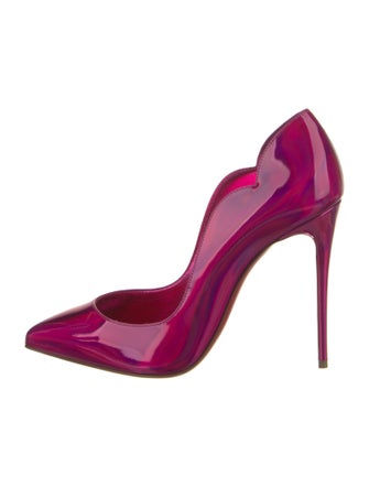 Christian Louboutin Patent Leather Scalloped Accent Pumps
