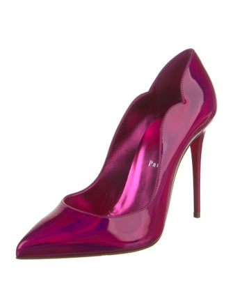 Christian Louboutin Patent Leather Scalloped Accent Pumps