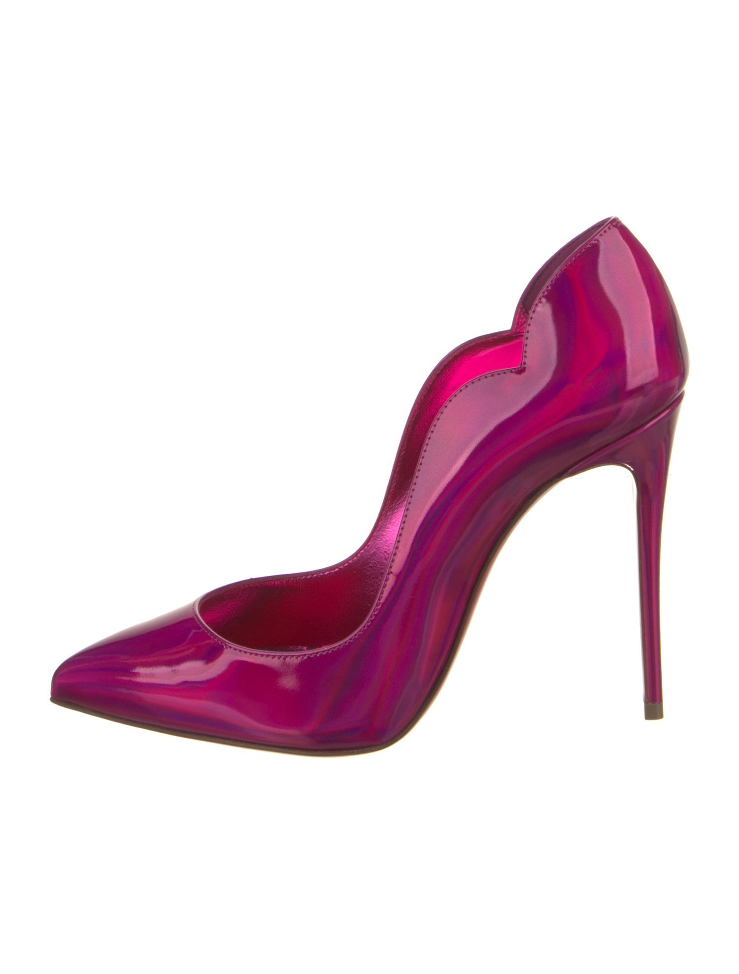 Christian Louboutin Patent Leather Scalloped Accent Pumps