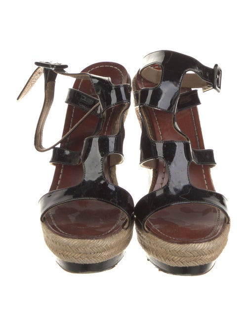 Christian Louboutin Patent Leather Cutout Accent Espadrilles