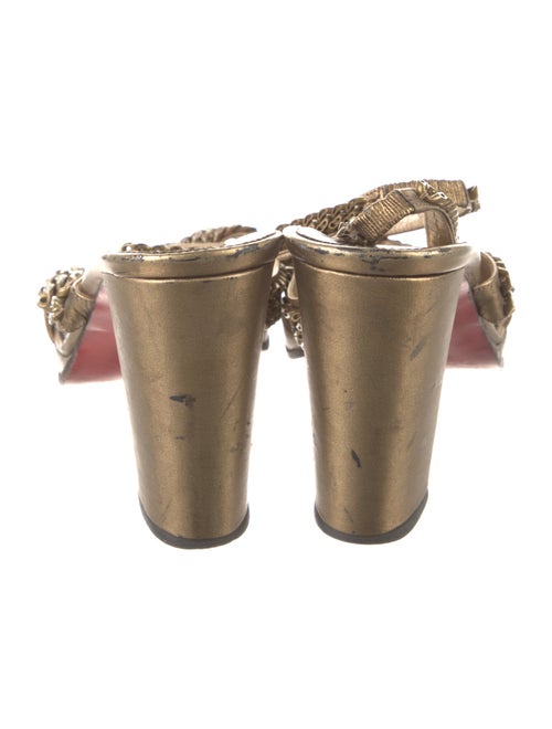 Christian Louboutin Leather Chain-Link Accents Sandals