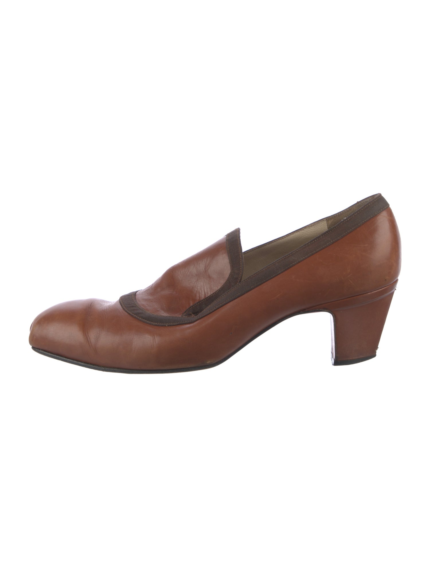 Christian Louboutin Leather Grosgrain Trim Pumps