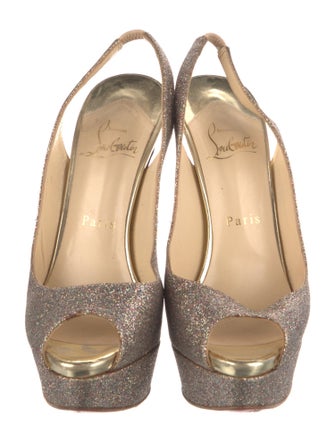 Christian Louboutin Glitter Slingback Pumps