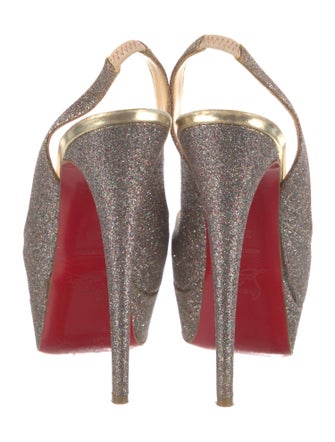 Christian Louboutin Glitter Slingback Pumps
