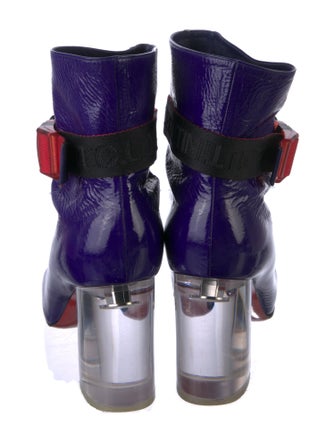 Christian Louboutin Patent Leather Printed Boots