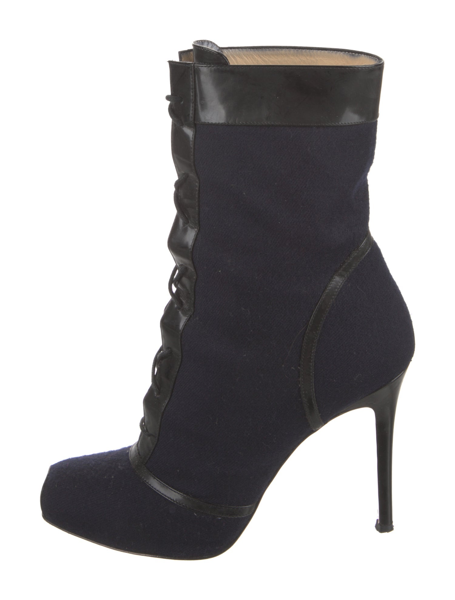 Christian Louboutin Wool Lace-Up Boots