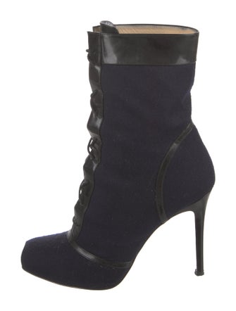 Christian Louboutin Wool Lace-Up Boots