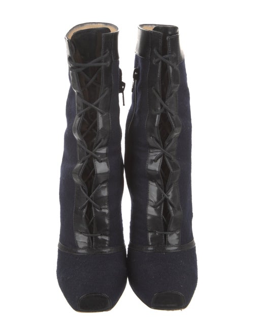 Christian Louboutin Wool Lace-Up Boots