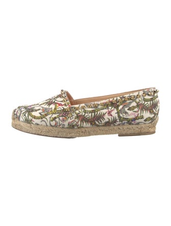 Christian Louboutin Spike Accents Canvas Espadrilles