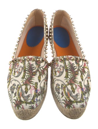 Christian Louboutin Spike Accents Canvas Espadrilles