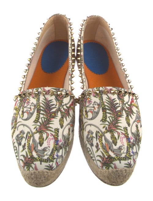 Christian Louboutin Spike Accents Canvas Espadrilles