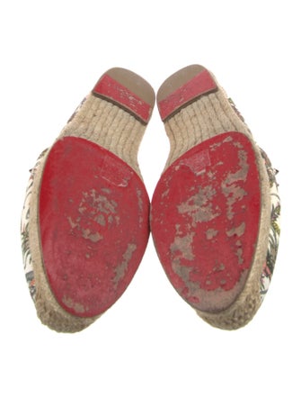 Christian Louboutin Spike Accents Canvas Espadrilles