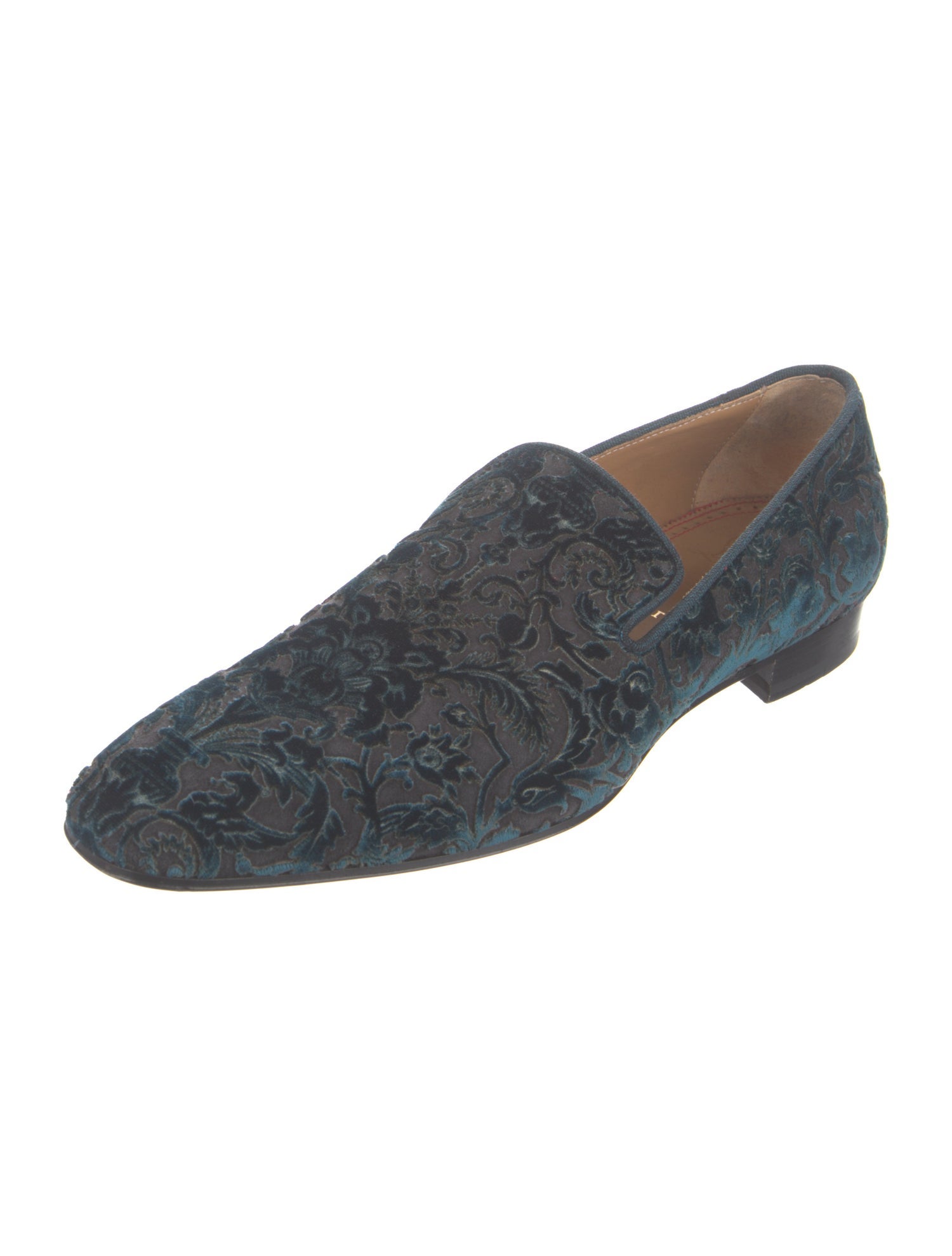 Christian Louboutin Velvet Patterned Loafers