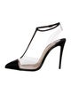 Christian Louboutin PVC Crystal Embellishments T-Strap Pumps