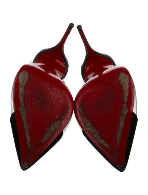 Christian Louboutin PVC Crystal Embellishments T-Strap Pumps