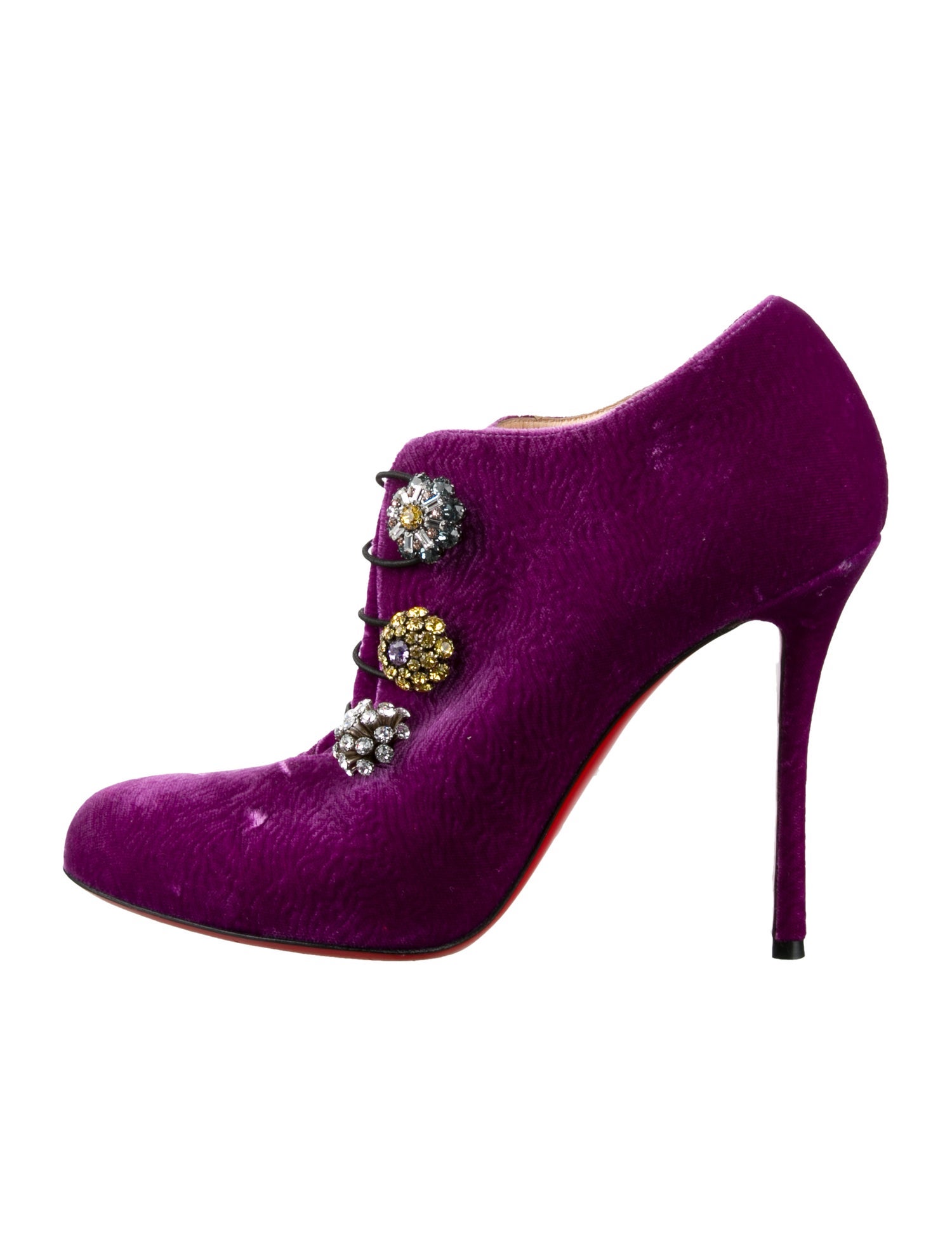 Christian Louboutin Velvet Crystal Embellishments Pumps