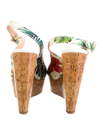 Christian Louboutin Patent Leather Floral Print Mules