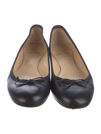 Christian Louboutin Leather Studded Accents Ballet Flats