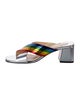 Christian Louboutin Patent Leather Striped Slides