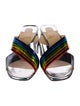 Christian Louboutin Patent Leather Striped Slides