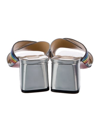 Christian Louboutin Patent Leather Striped Slides