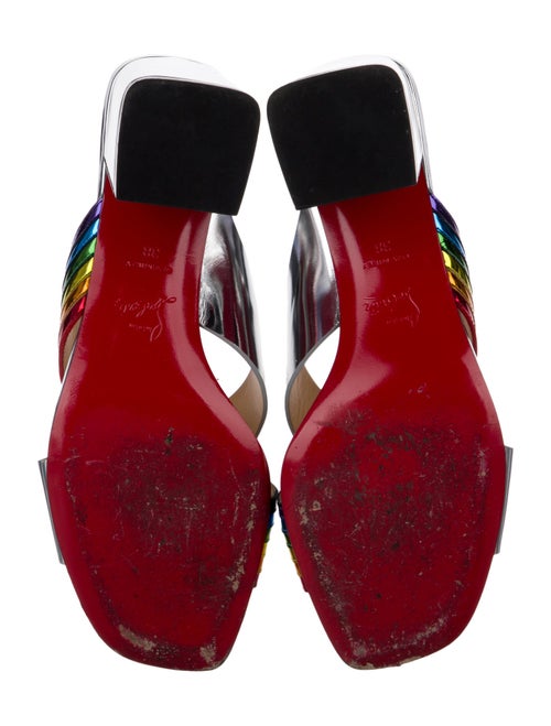 Christian Louboutin Patent Leather Striped Slides