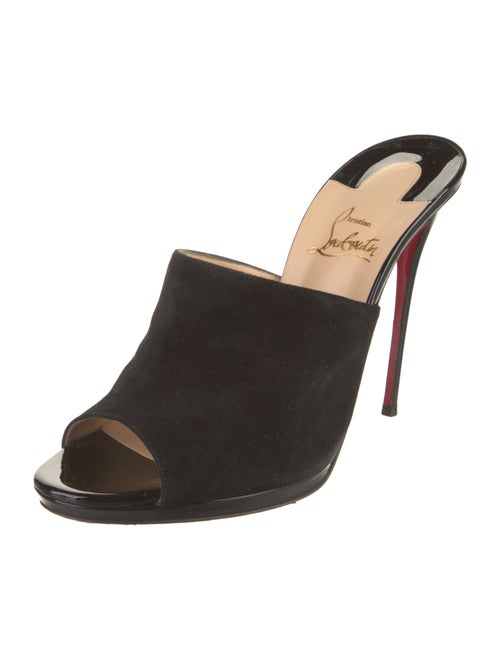 Christian Louboutin Suede Sequin Embellishments Slides