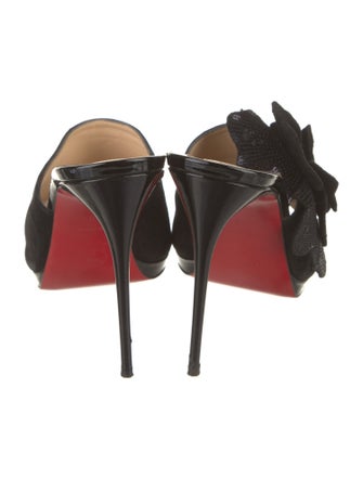 Christian Louboutin Suede Sequin Embellishments Slides