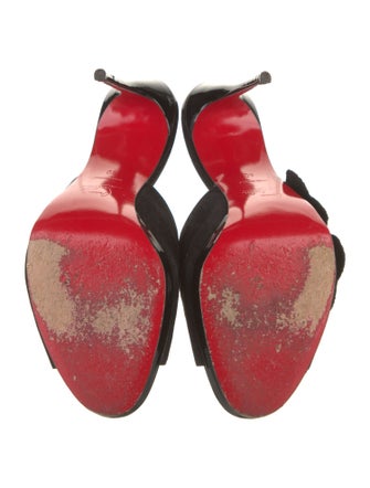 Christian Louboutin Suede Sequin Embellishments Slides