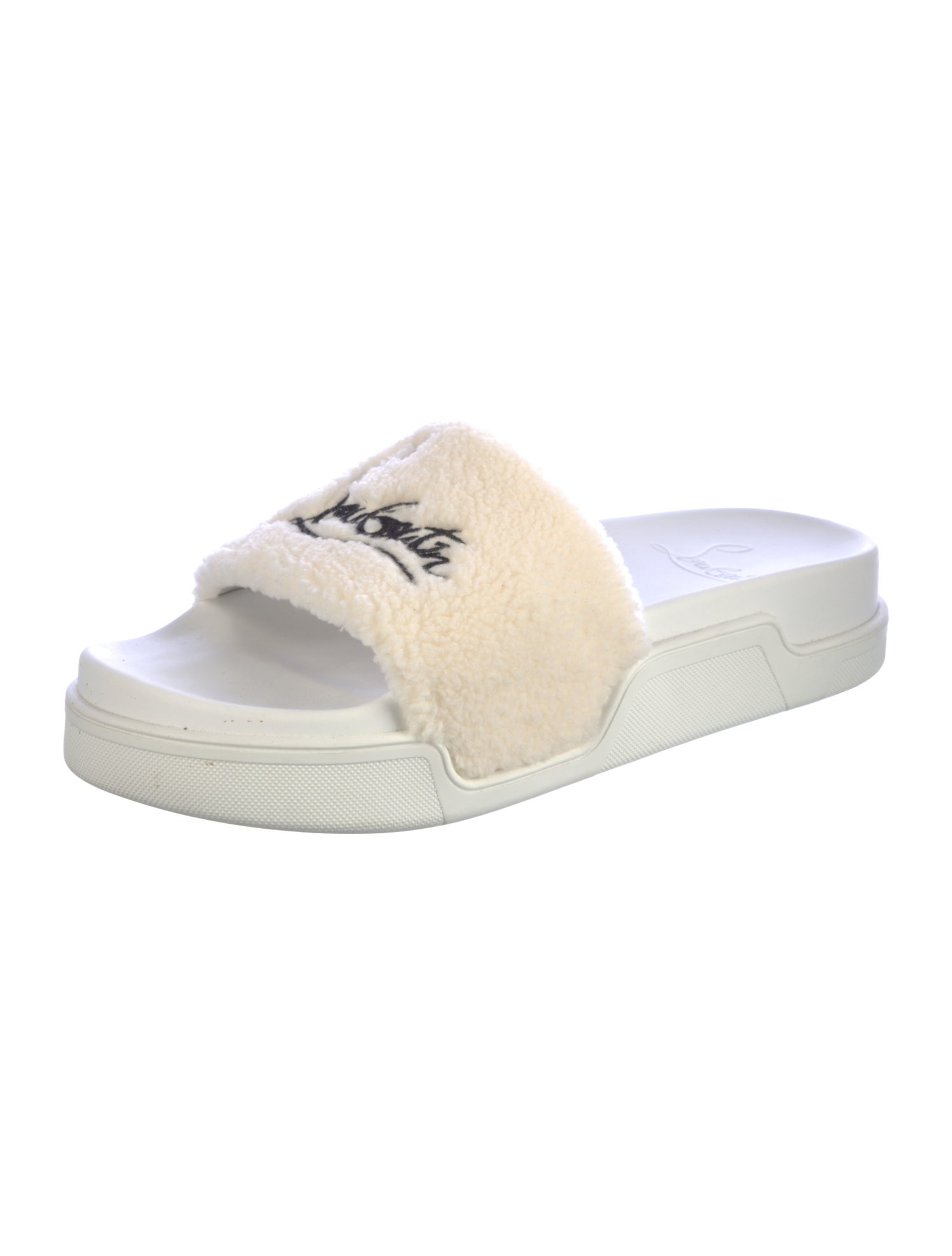 Christian Louboutin Shearling Embroidered Accent Espadrilles