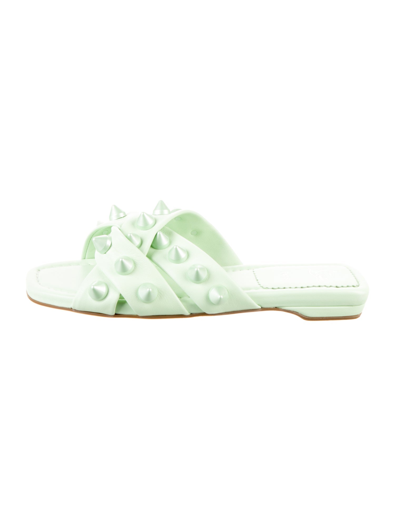 Christian Louboutin Spike Accents Leather Slides
