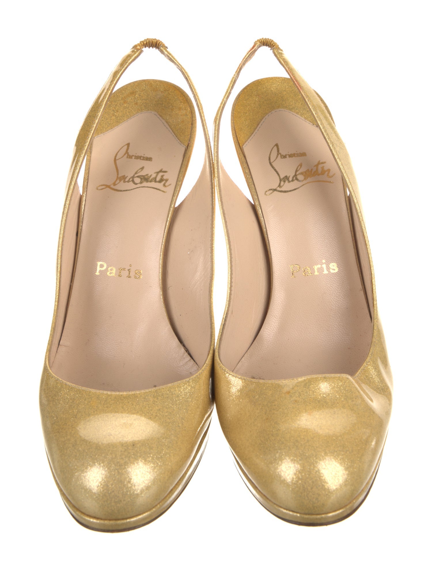 Christian Louboutin Patent Leather Slingback Pumps