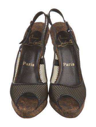 Christian Louboutin Mesh Slingback Sandals